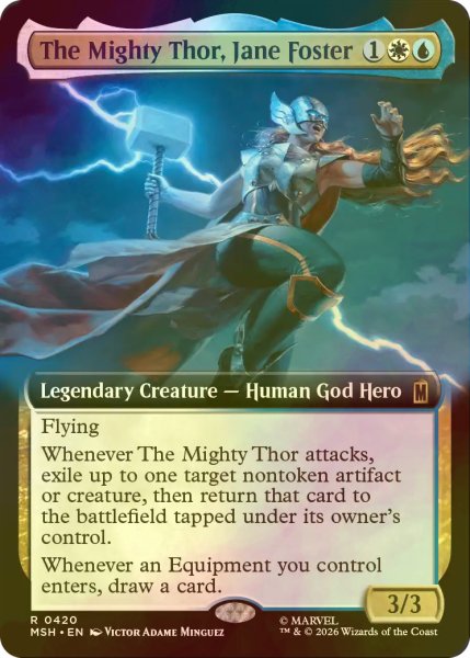 画像1: [FOIL] マイティ・ソー、ジェーン・フォスター/The Mighty Thor, Jane Foster (拡張アート版) 【英語版】 [MSH-金R] (1)