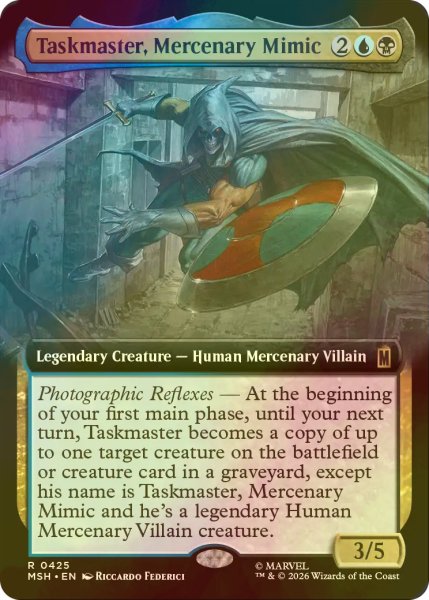 画像1: [FOIL] 模倣する傭兵、タスクマスター/Taskmaster, Mercenary Mimic (拡張アート版) 【英語版】 [MSH-金R] (1)