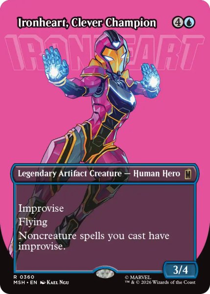 画像1: 才気煥発な勇士、アイアンハート/Ironheart, Clever Champion (全面アート版) 【英語版】 [MSH-青R] (1)