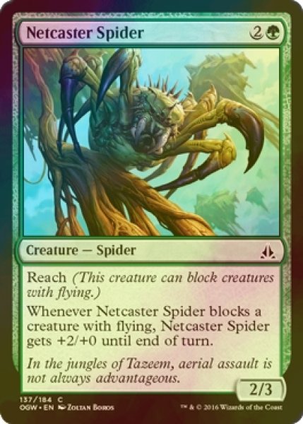 画像1: [FOIL] 網投げ蜘蛛/Netcaster Spider 【英語版】 [OGW-緑C] (1)