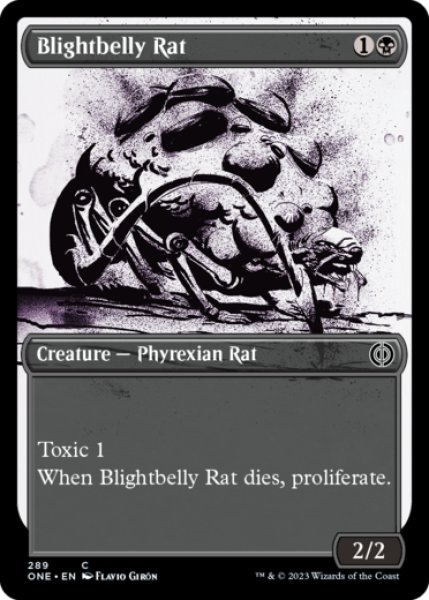 画像1: 腐り腹のネズミ/Blightbelly Rat (全面アート版) 【英語版】 [ONE-黒C] (1)