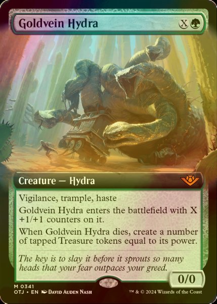 画像1: [FOIL] 金脈のハイドラ/Goldvein Hydra (拡張アート版) 【英語版】 [OTJ-緑MR] (1)
