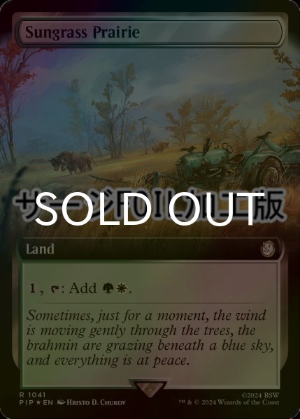 画像1: [FOIL] サングラスの大草原/Sungrass Prairie No.1041 (拡張アート版・サージ仕様) 【英語版】 [PIP-土地R] (1)