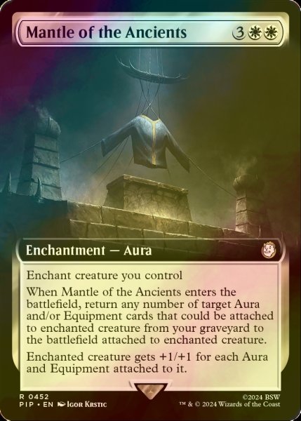 画像1: [FOIL] 古き者のまとい身/Mantle of the Ancients No.452 (拡張アート版) 【英語版】 [PIP-白R] (1)