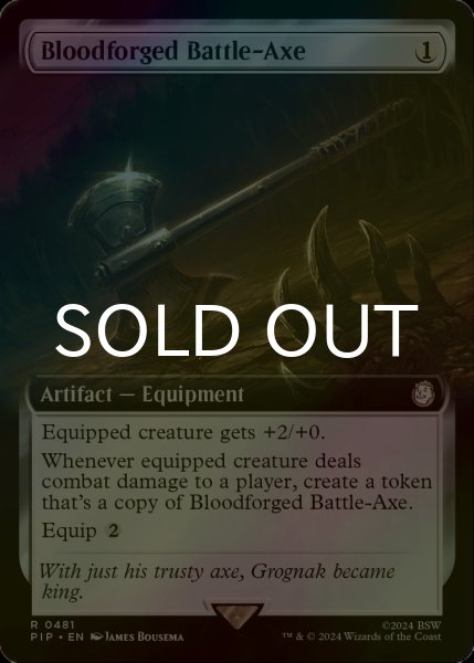 画像1: [FOIL] 血鍛冶の戦斧/Bloodforged Battle-Axe No.481 (拡張アート版) 【英語版】 [PIP-灰R] (1)