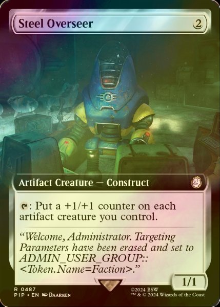 画像1: [FOIL] 鋼の監視者/Steel Overseer No.487 (拡張アート版) 【英語版】 [PIP-灰R] (1)