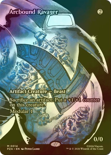 画像1: [FOIL] 電結の荒廃者/Arcbound Ravager (全面アート版) 【英語版】 [PZA-灰MR] (1)