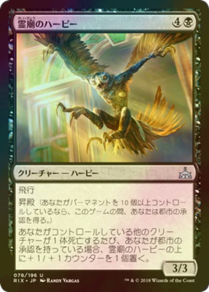 画像1: [FOIL] 霊廟のハーピー/Mausoleum Harpy 【日本語版】 [RIX-黒U] (1)