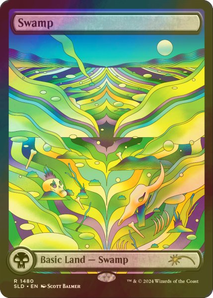 画像1: [FOIL] 沼/Swamp No.1480 【英語版】 [SLD-土地R] (1)