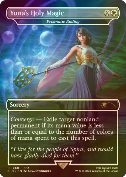 画像1: [FOIL] ユウナの魔法「ホーリー」/Yuna's Holy Magic 【英語版】 [SLD-白R] (1)