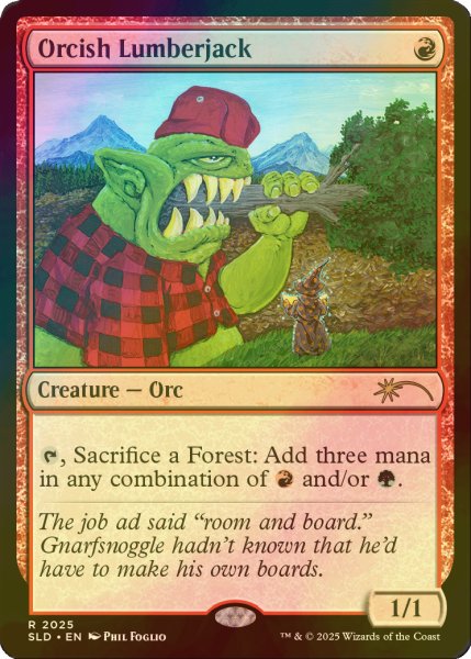 画像1: [FOIL] オークの木こり/Orcish Lumberjack 【英語版】 [SLD-赤R] (1)