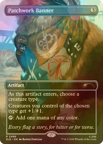 画像1: [FOIL] 縫い合わせの旗/Patchwork Banner No.2466 【英語版】 [SLD-灰R] (1)