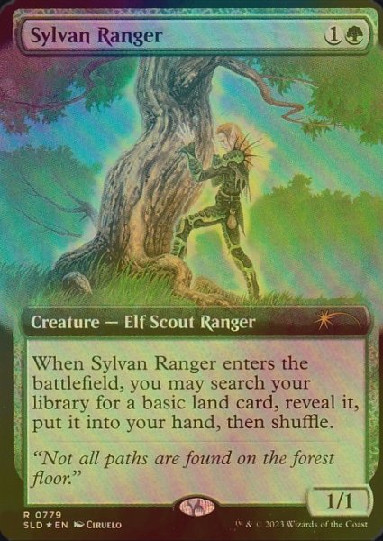 画像1: [FOIL] 森のレインジャー/Sylvan Ranger (拡張アート版) 【英語版】 [SLD-緑R] (1)