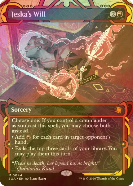 画像1: [FOIL] ジェスカの意志/Jeska's Will (ショーケース・海外産ブースター版) 【英語版】 [SOA-赤MR] (1)