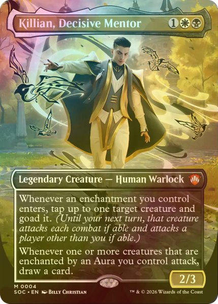 画像1: [FOIL] 断固たる指導者、キリアン/Killian, Decisive Mentor (全面アート版) 【英語版】 [SOC-金MR] (1)
