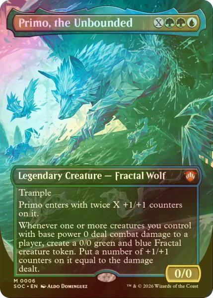 画像1: [FOIL] 際限なきもの、プリモ/Primo, the Unbounded (全面アート版) 【英語版】 [SOC-金MR] (1)