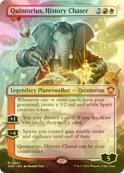 画像1: [FOIL] 歴史追求者、クイントリウス/Quintorius, History Chaser (全面アート版) 【英語版】 [SOC-金MR] (1)