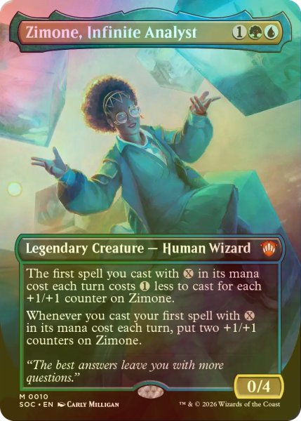 画像1: [FOIL] 無限の解析者、ジモーン/Zimone, Infinite Analyst (全面アート版) 【英語版】 [SOC-金MR] (1)