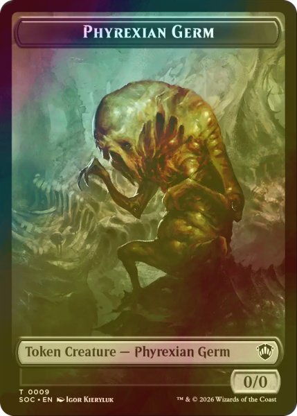 画像1: [FOIL] ファイレクシアン・細菌/PHYREXIAN GERM & 飛行機械/THOPTER 【英語版】 [SOC-トークン] (1)