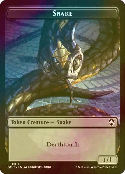 画像1: [FOIL] 蛇/SNAKE & ゾンビ/ZOMBIE 【英語版】 [SOC-トークン] (1)