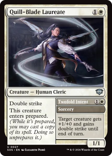 画像1: 羽ペン剣の桂冠詩人/Quill-Blade Laureate 【英語版】 [SOS-白U] (1)