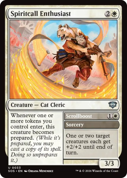 画像1: 精霊喚びの愛好者/Spiritcall Enthusiast 【英語版】 [SOS-白U] (1)