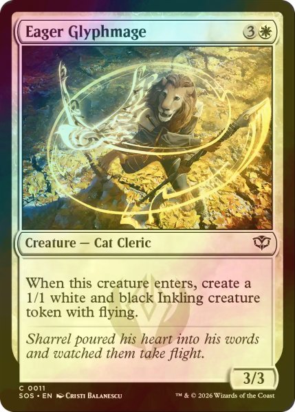 画像1: [FOIL] 熱心な象形魔道士/Eager Glyphmage 【英語版】 [SOS-白C] (1)