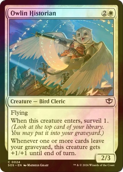 画像1: [FOIL] オーリンの歴史家/Owlin Historian 【英語版】 [SOS-白C] (1)