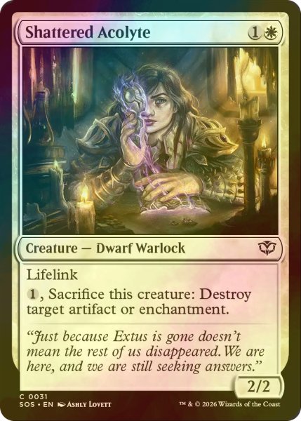 画像1: [FOIL] 割れ仮面の侍者/Shattered Acolyte 【英語版】 [SOS-白C] (1)