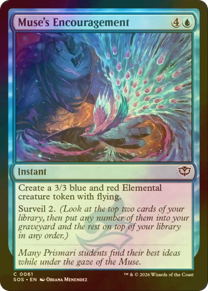 画像1: [FOIL] ミューズの激励/Muse's Encouragement 【英語版】 [SOS-青C] (1)