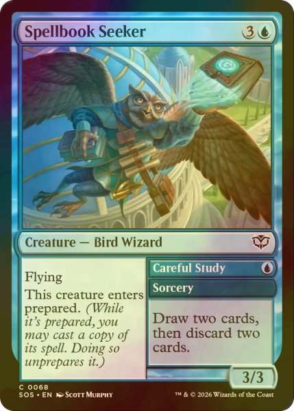 画像1: [FOIL] 呪文書の探究者/Spellbook Seeker 【英語版】 [SOS-青C] (1)