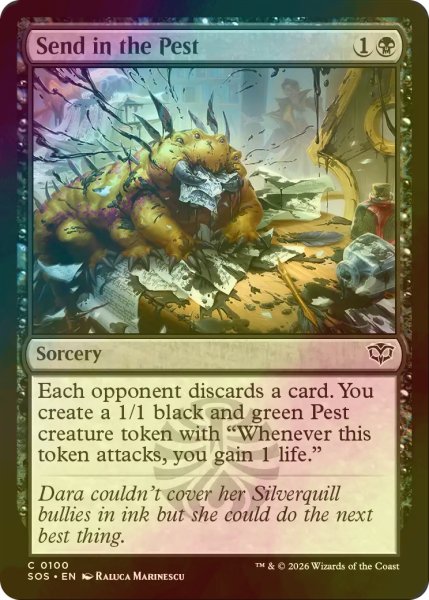 画像1: [FOIL] 害獣を送れ/Send in the Pest 【英語版】 [SOS-黒C] (1)