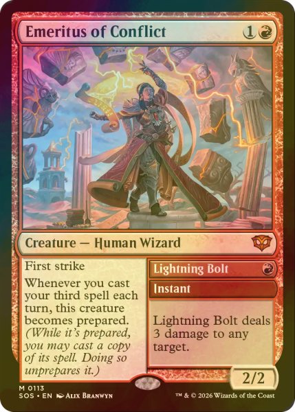 画像1: [FOIL] 対立の名誉教授/Emeritus of Conflict (海外産ブースター版) 【英語版】 [SOS-赤MR] (1)
