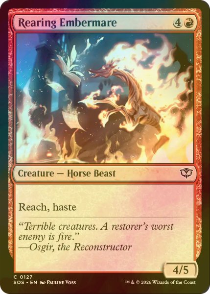 画像1: [FOIL] 立ち上がるエンバーメア/Rearing Embermare 【英語版】 [SOS-赤C] (1)