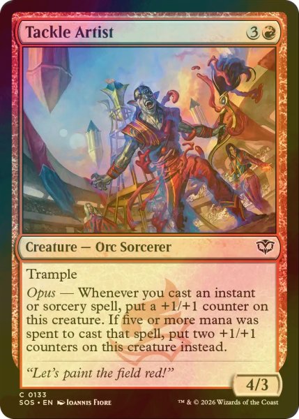 画像1: [FOIL] ぶちかます芸術家/Tackle Artist 【英語版】 [SOS-赤C] (1)