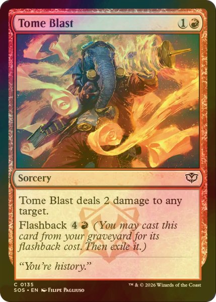 画像1: [FOIL] 秘本破/Tome Blast 【英語版】 [SOS-赤C] (1)