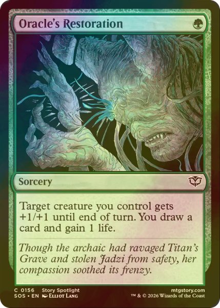 画像1: [FOIL] 神託者の回復術/Oracle's Restoration 【英語版】 [SOS-緑C] (1)