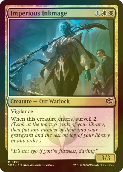 画像1: [FOIL] 傲慢な墨魔道士/Imperious Inkmage 【英語版】 [SOS-金C] (1)