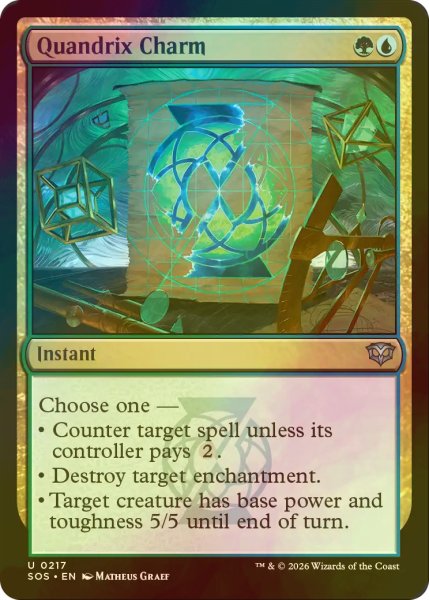 画像1: [FOIL] クアンドリクスの魔除け/Quandrix Charm 【英語版】 [SOS-金U] (1)