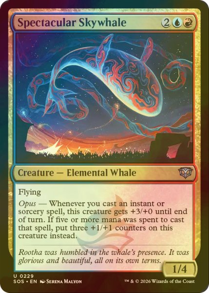 画像1: [FOIL] 絢爛たる空鯨/Spectacular Skywhale 【英語版】 [SOS-金U] (1)