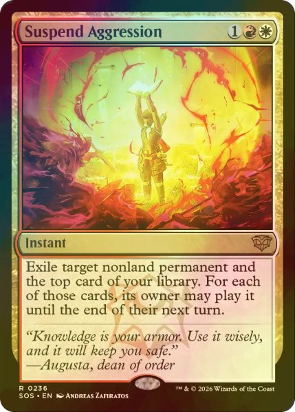 画像1: [FOIL] 侵略の一時中断/Suspend Aggression 【英語版】 [SOS-金R] (1)