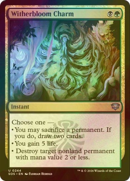 画像1: [FOIL] ウィザーブルームの魔除け/Witherbloom Charm 【英語版】 [SOS-金U] (1)