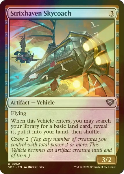 画像1: [FOIL] ストリクスヘイヴンの飛空バス/Strixhaven Skycoach 【英語版】 [SOS-灰U] (1)