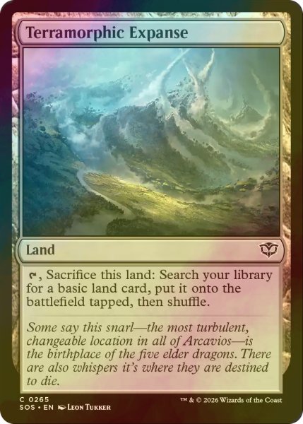 画像1: [FOIL] 広漠なる変幻地/Terramorphic Expanse 【英語版】 [SOS-土地C] (1)