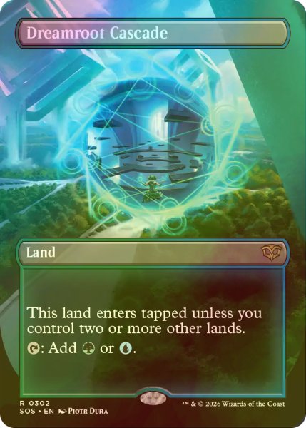 画像1: [FOIL] 夢根の滝/Dreamroot Cascade (全面アート・海外産ブースター版) 【英語版】 [SOS-土地R] (1)