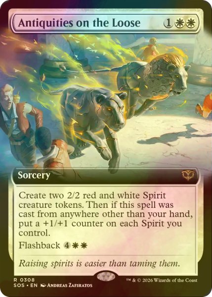 画像1: [FOIL] 逃げ出した古美術品/Antiquities on the Loose (拡張アート版) 【英語版】 [SOS-白R] (1)