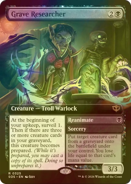 画像1: [FOIL] 墓場の研究者/Grave Researcher (拡張アート版) 【英語版】 [SOS-黒R] (1)