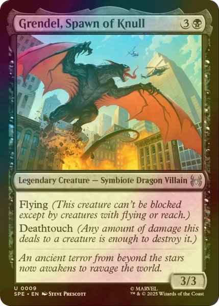 画像1: [FOIL] ヌルの落とし子、グレンデル/Grendel, Spawn of Knull 【英語版】 [SPE-黒U] (1)