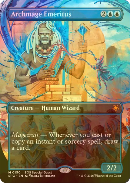 画像1: [FOIL] 大魔導師の名誉教授/Archmage Emeritus (全面アート版) 【英語版】 [SPG-青MR] (1)