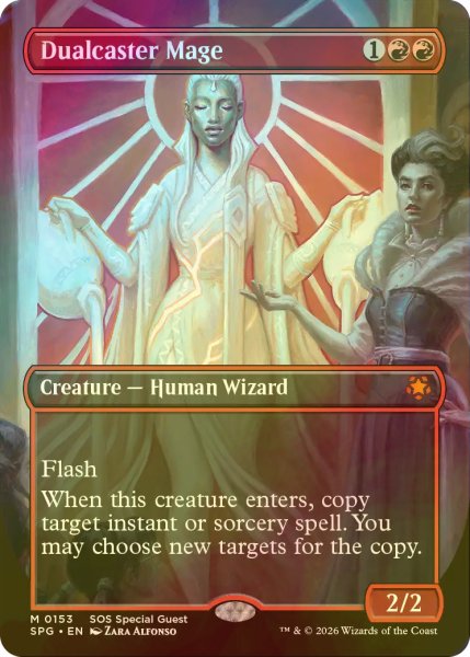 画像1: [FOIL] 二重詠唱の魔道士/Dualcaster Mage (全面アート版) 【英語版】 [SPG-赤MR] (1)